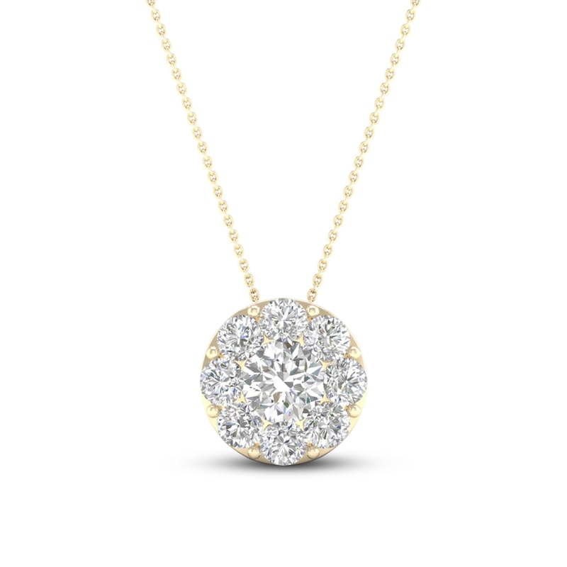 1/6 Ctw Connecting V-shape Pendant Round Cut Diamond Necklace in 10K Yellow  Gold