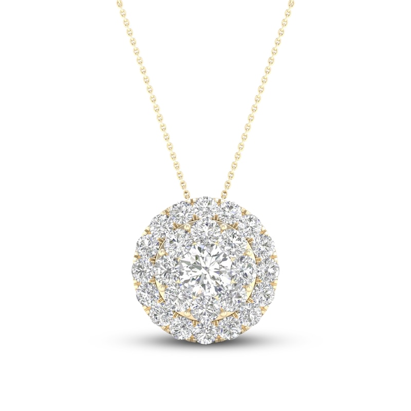 Main Image 1 of Diamond Necklace 1/2 ct tw Round 10K Yellow Gold
