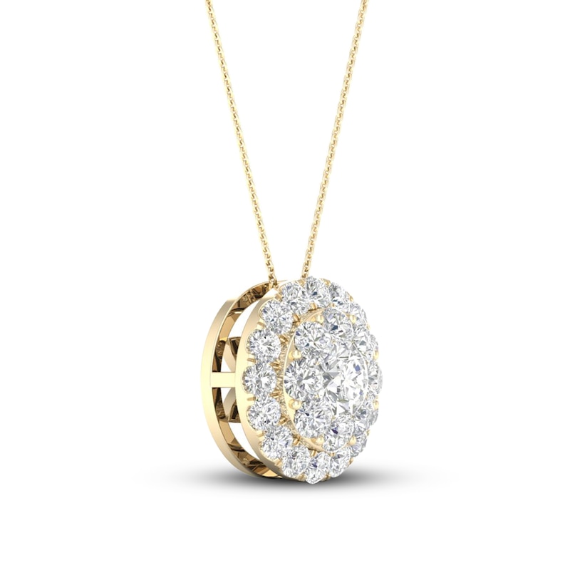 Main Image 2 of Diamond Necklace 1/2 ct tw Round 10K Yellow Gold