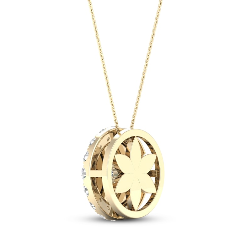 Main Image 4 of Diamond Necklace 1/2 ct tw Round 10K Yellow Gold