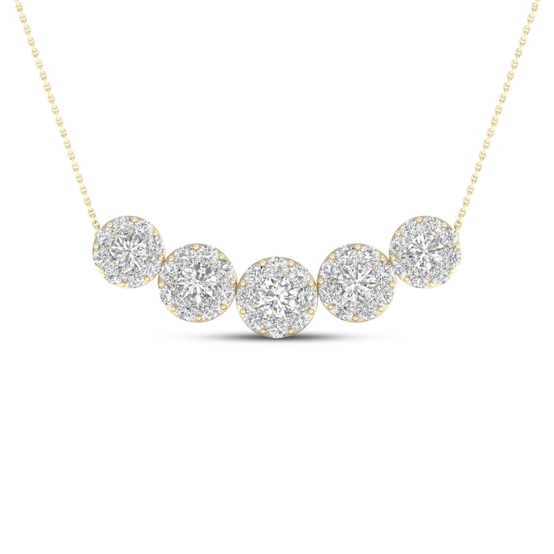 Main Image 1 of Diamond Necklace 1 1/2 ct tw Round 14K Yellow Gold