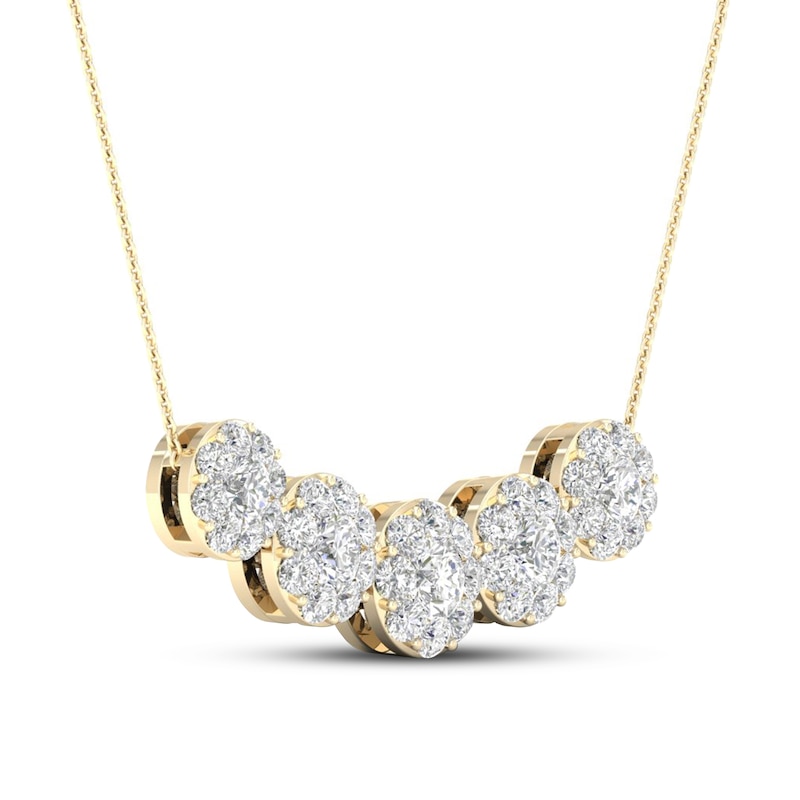 Main Image 2 of Diamond Necklace 1 1/2 ct tw Round 14K Yellow Gold