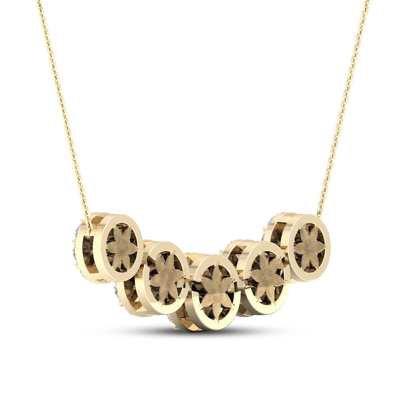 Main Image 4 of Diamond Necklace 1 1/2 ct tw Round 14K Yellow Gold
