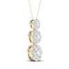 Thumbnail Image 2 of Three-Stone Diamond Necklace 1 ct tw Round 14K Yellow Gold
