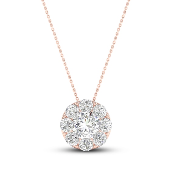 Diamond Pendant Necklace 1 6 Ct Tw Round 10k Rose Gold Jared - Rose Gold Necklace With Diamond Pendant
