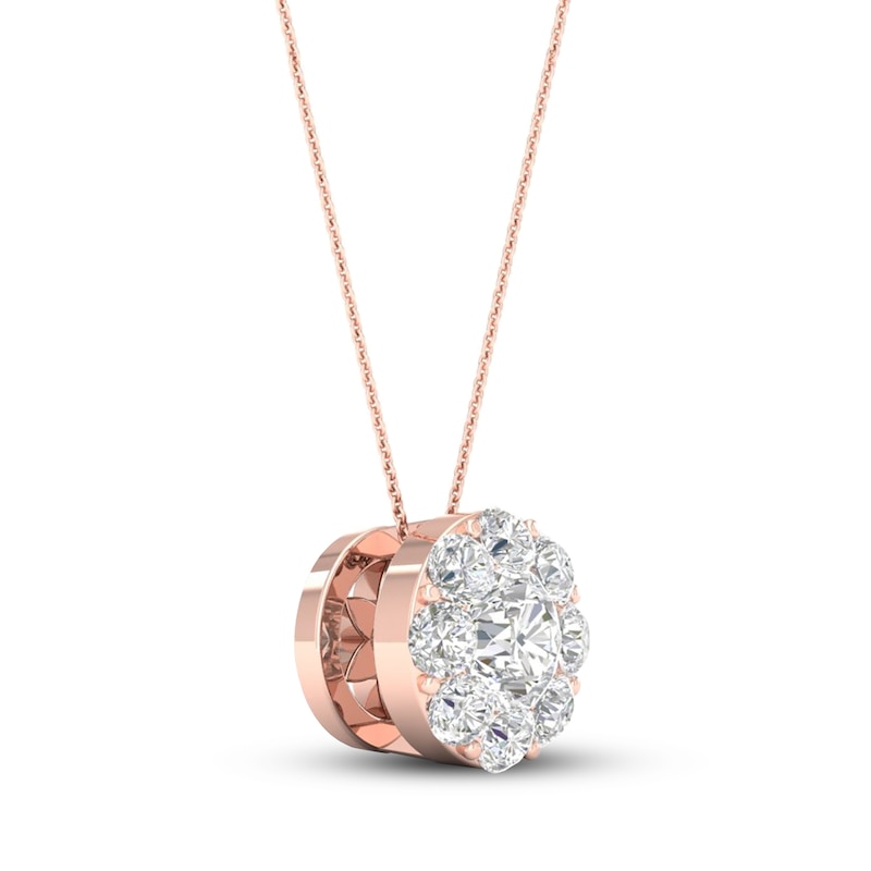 Main Image 2 of Diamond Pendant Necklace 1/6 ct tw Round 10K Rose Gold