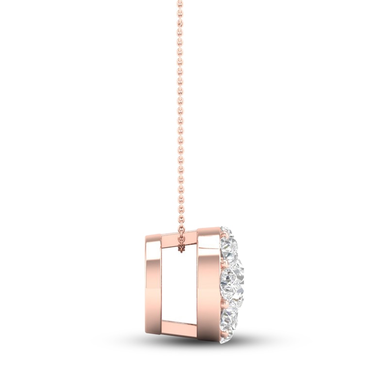 Main Image 3 of Diamond Pendant Necklace 1/6 ct tw Round 10K Rose Gold