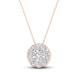 Diamond Pendant Necklace 1/4 ct tw Round 10K Rose Gold