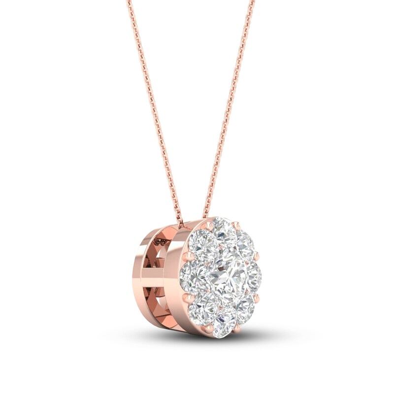 Main Image 2 of Diamond Pendant Necklace 1/4 ct tw Round 10K Rose Gold