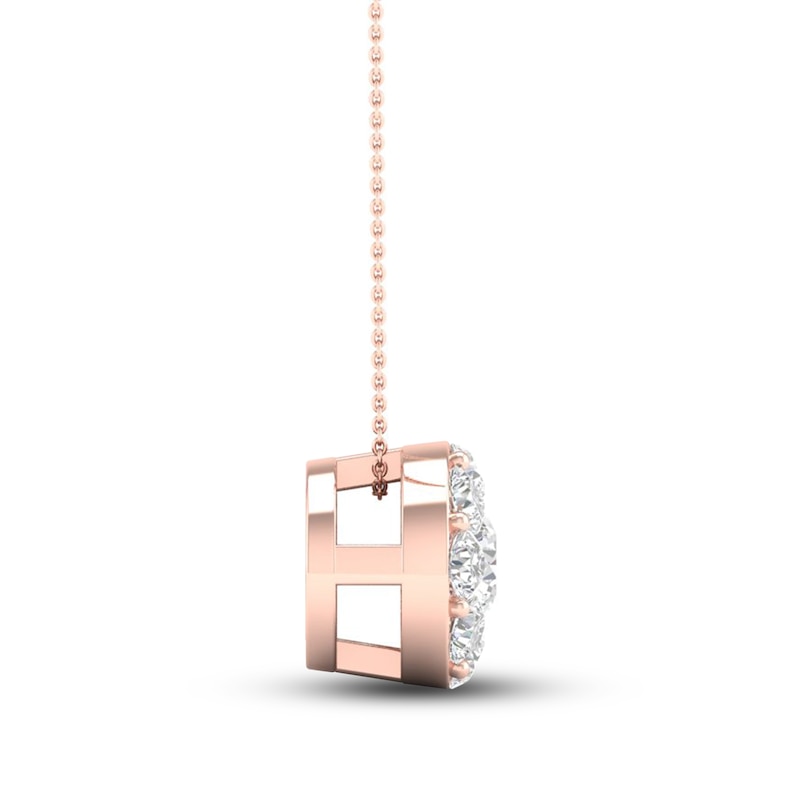 Diamond Pendant Necklace 1/4 ct tw Round 10K Rose Gold