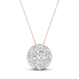 Diamond Pendant Necklace 1/2 ct tw Round 10K Rose Gold