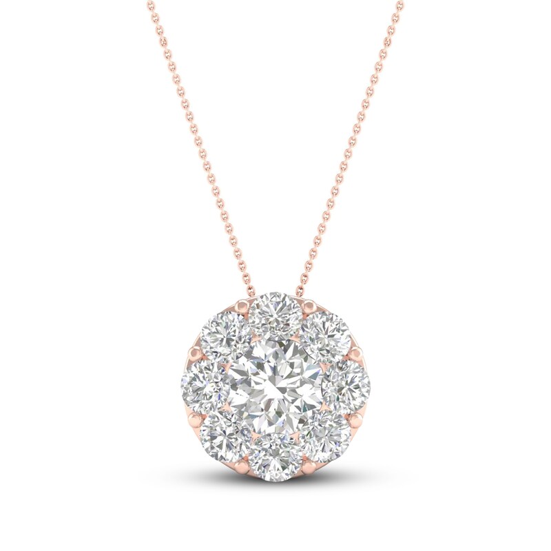 Main Image 1 of Diamond Pendant Necklace 1 ct tw Round 14K Rose Gold