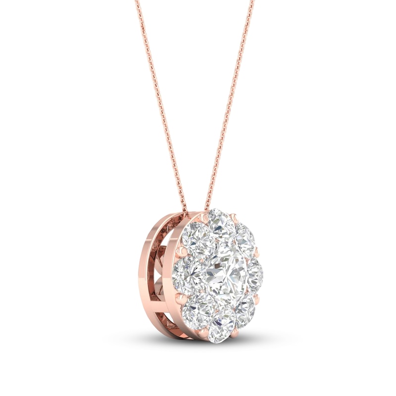Main Image 2 of Diamond Pendant Necklace 1 ct tw Round 14K Rose Gold