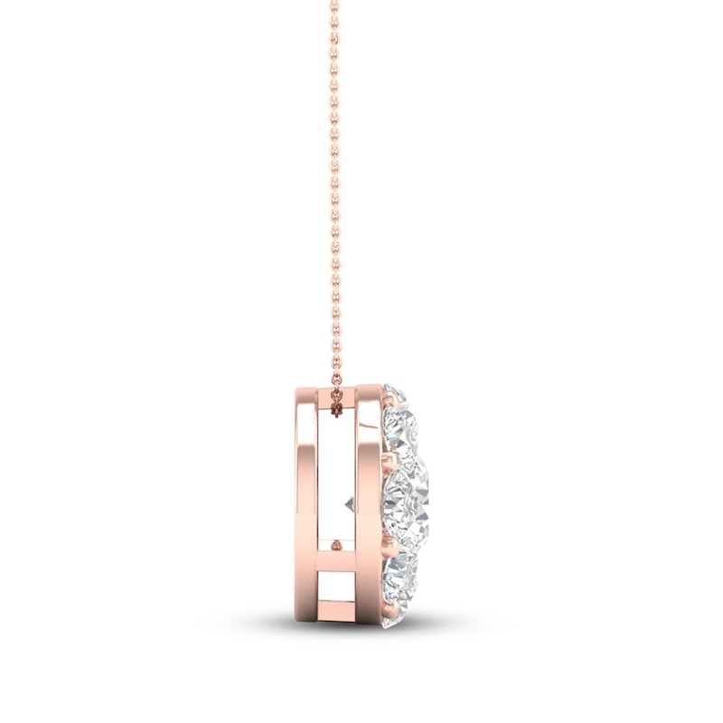 Main Image 3 of Diamond Pendant Necklace 1 ct tw Round 14K Rose Gold