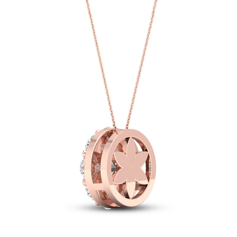 Main Image 4 of Diamond Pendant Necklace 1 ct tw Round 14K Rose Gold