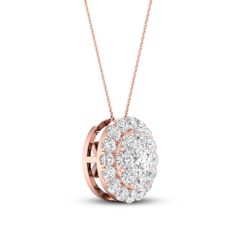 Main Image 2 of Diamond Pendant Necklace 1/2 ct tw Round 10K Rose Gold