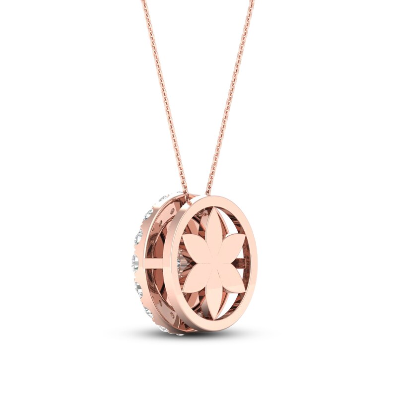 Main Image 4 of Diamond Pendant Necklace 1/2 ct tw Round 10K Rose Gold