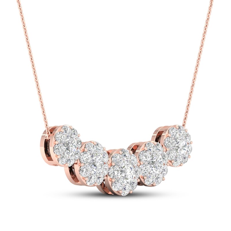 Main Image 2 of Diamond Necklace 1 1/2 ct tw Round 14K Rose Gold