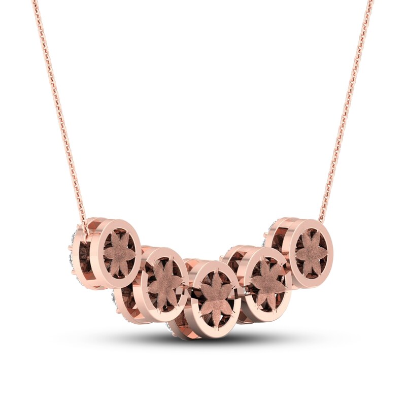 Main Image 4 of Diamond Necklace 1 1/2 ct tw Round 14K Rose Gold