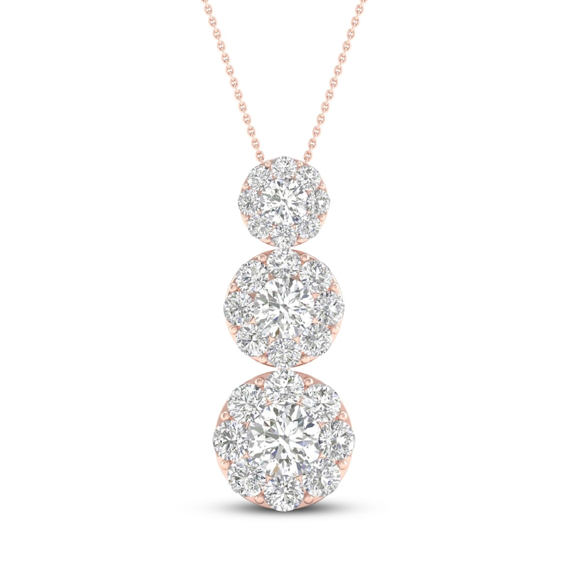 Diamond Pendant Necklace 1 Ct Tw Round 14k Rose Gold Jared - Rose Gold Necklace With Diamond Pendant