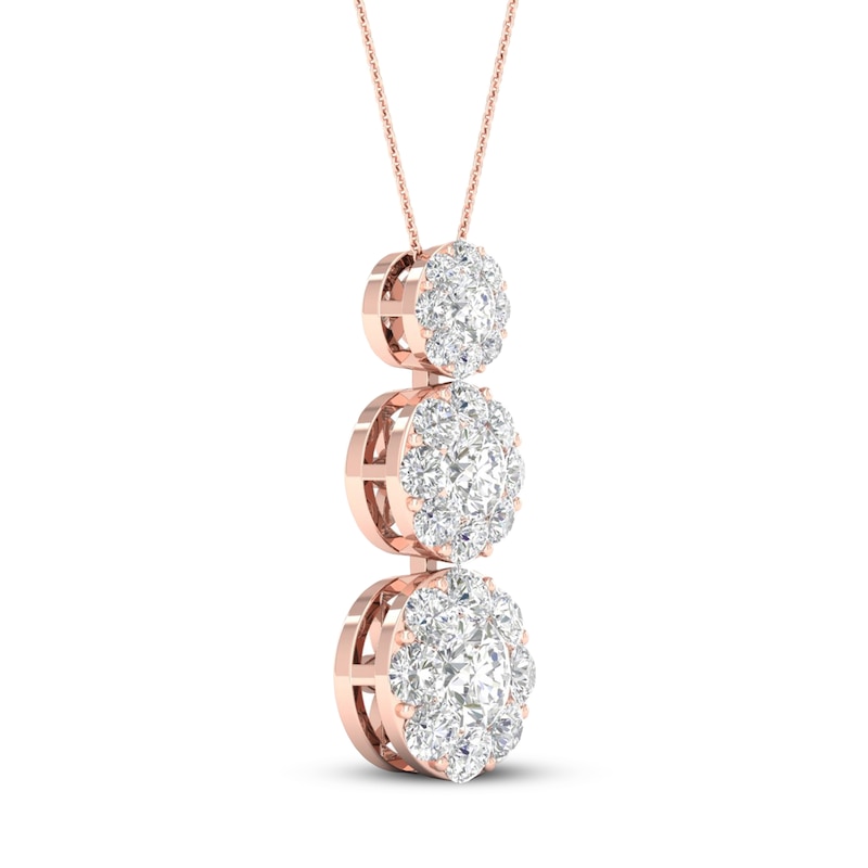 Main Image 2 of Diamond Pendant Necklace 1 ct tw Round 14K Rose Gold