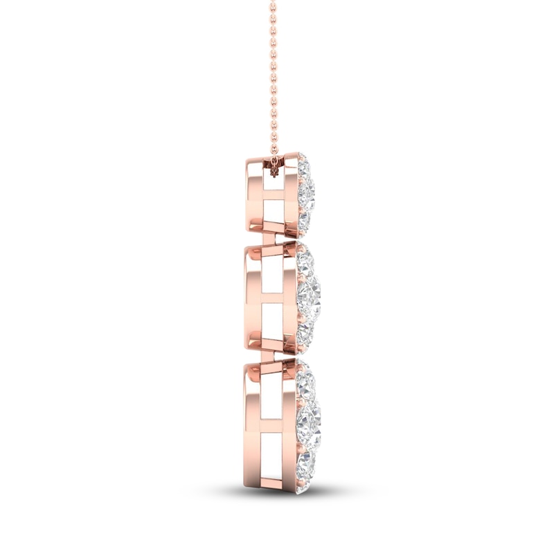 Main Image 3 of Diamond Pendant Necklace 1 ct tw Round 14K Rose Gold