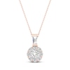 Thumbnail Image 0 of Diamond Pendant Necklace 1/4 ct tw Round/Baguette 10K Rose Gold
