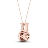 Thumbnail Image 3 of Diamond Pendant Necklace 1/4 ct tw Round/Baguette 10K Rose Gold