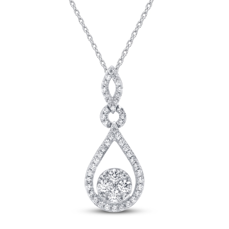 Diamond Necklace 1/2 ct tw Round 14K White Gold