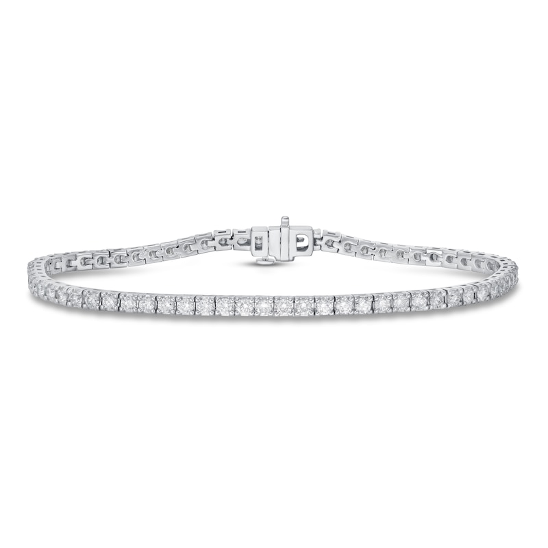 Real Two Row White Gold Finish Diamond Bracelet Tennis