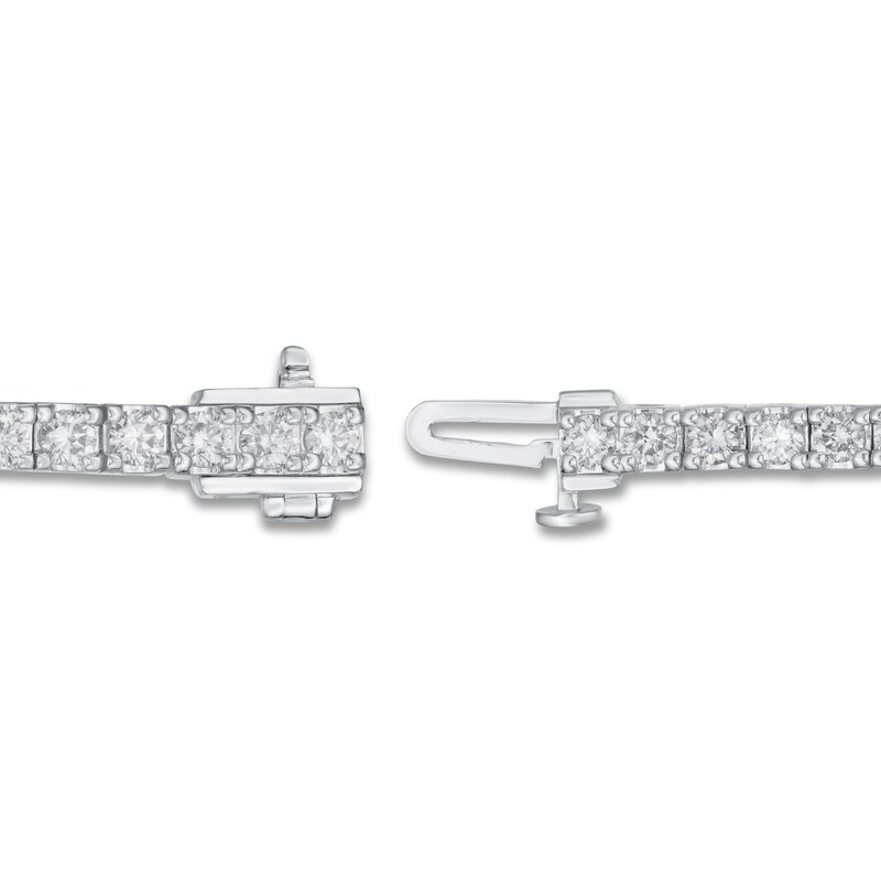 Main Image 3 of Lab-Created Diamond Bracelet 3 ct tw Round 14K White Gold