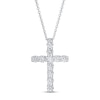 Thumbnail Image 0 of Lab-Created Diamond Cross Necklace 1 ct tw Round 14K White Gold