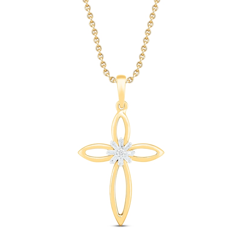 Main Image 1 of Diamond Necklace 1/20 ct tw Diamond Accents 10K Yellow Gold