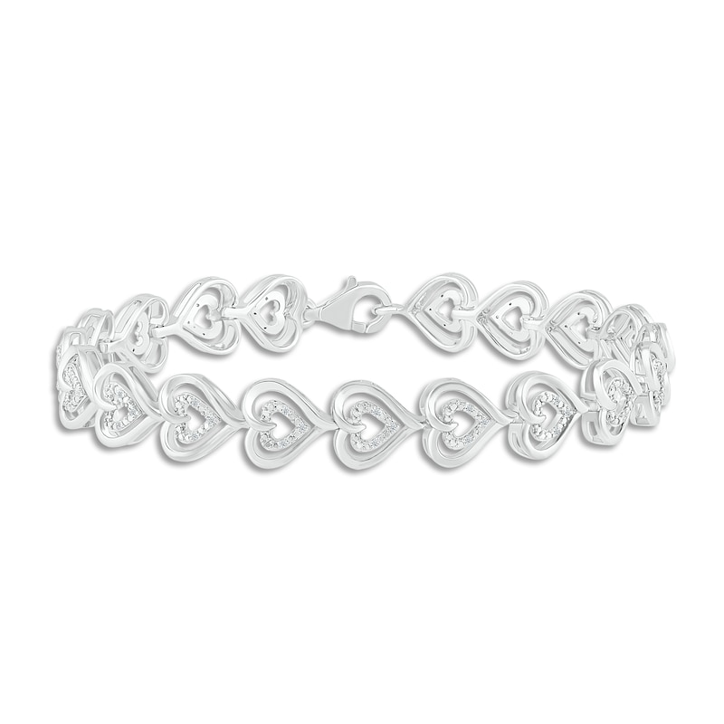 Main Image 1 of Diamond Bracelet 1/10 ct tw Round Sterling Silver