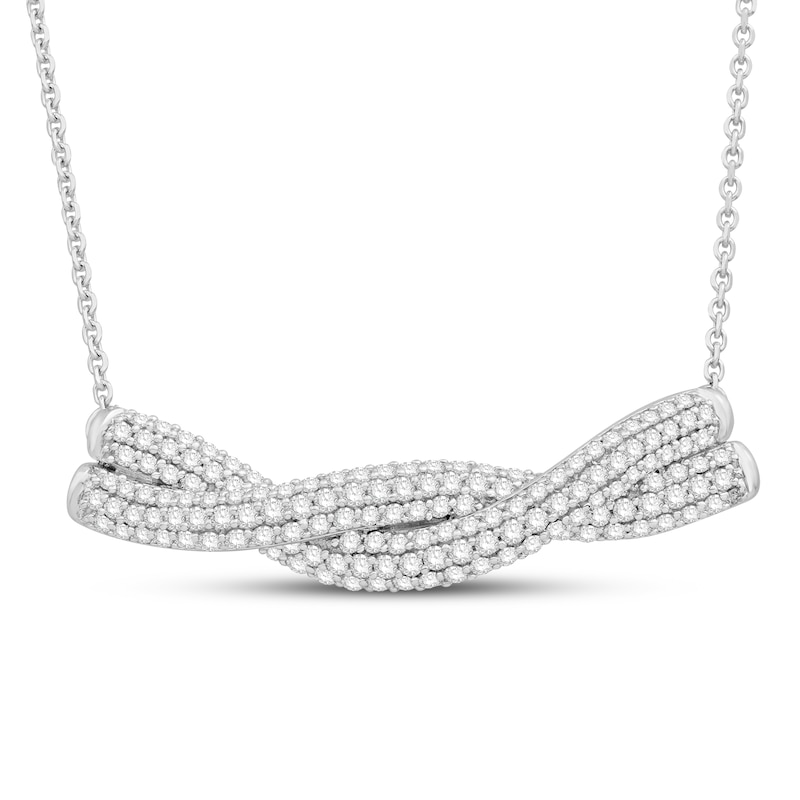Main Image 1 of Diamond Necklace 3/4 ct tw Round 10K White Gold