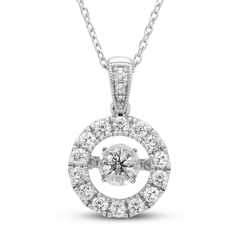 Diamond Necklace 3/4 ct tw Round 14K White Gold