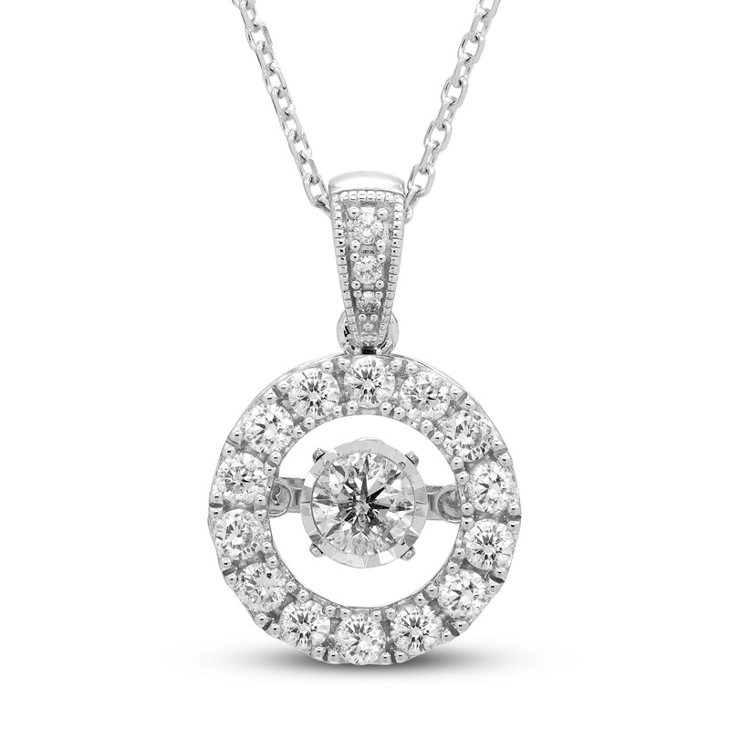 Diamond Necklace 3/4 ct tw Round 14K White Gold