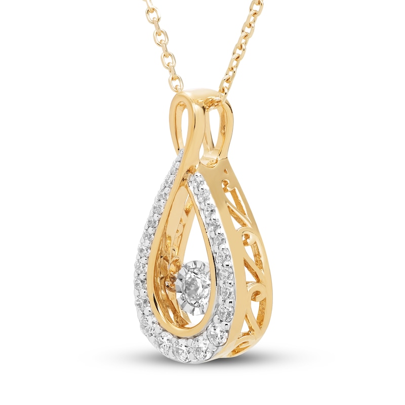 Diamond Necklace 1/3 ct tw Round 10K Yellow Gold