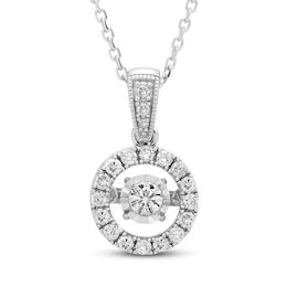Diamond Necklace 1/3 ct tw Round 10K White Gold