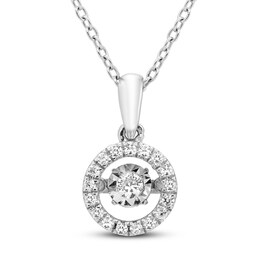 Diamond Necklace 1/5 ct tw Round 10K White Gold
