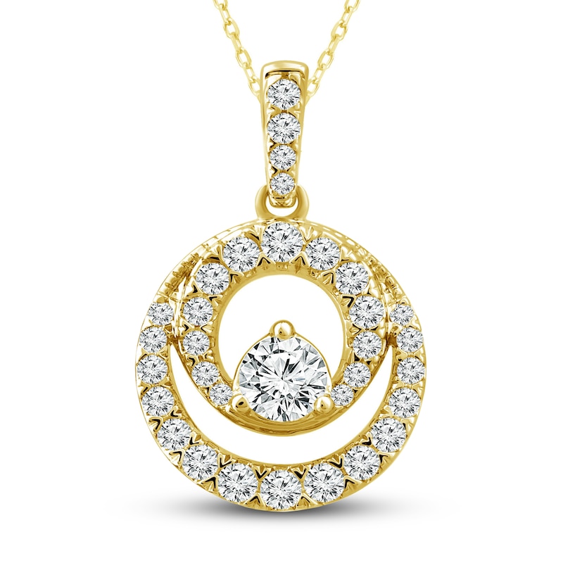 Closer Together Diamond Necklace 1/2 ct tw Round 10K Yellow Gold