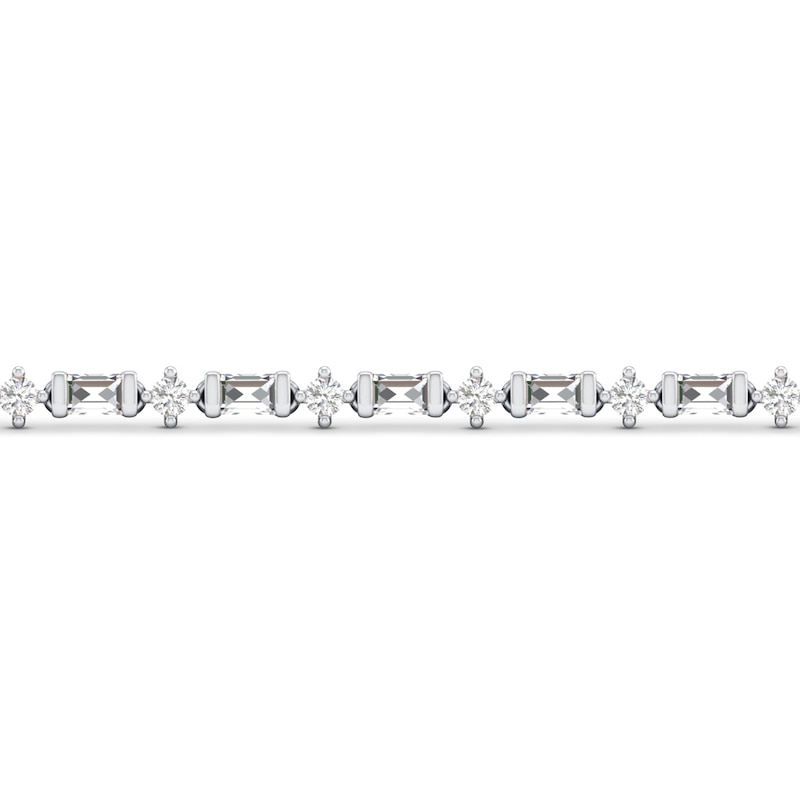 Diamond Bracelet 1/2 ct tw Round/Baguette-Cut 14K White Gold
