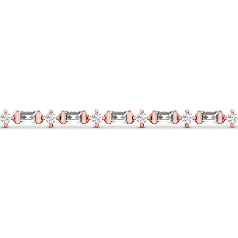 Main Image 2 of Diamond Tennis Bracelet 1/2 ct tw Round/Baguette-Cut 14K Rose Gold