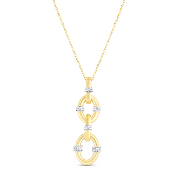 Diamond Necklace 14 ct tw Round 10K Yellow Gold