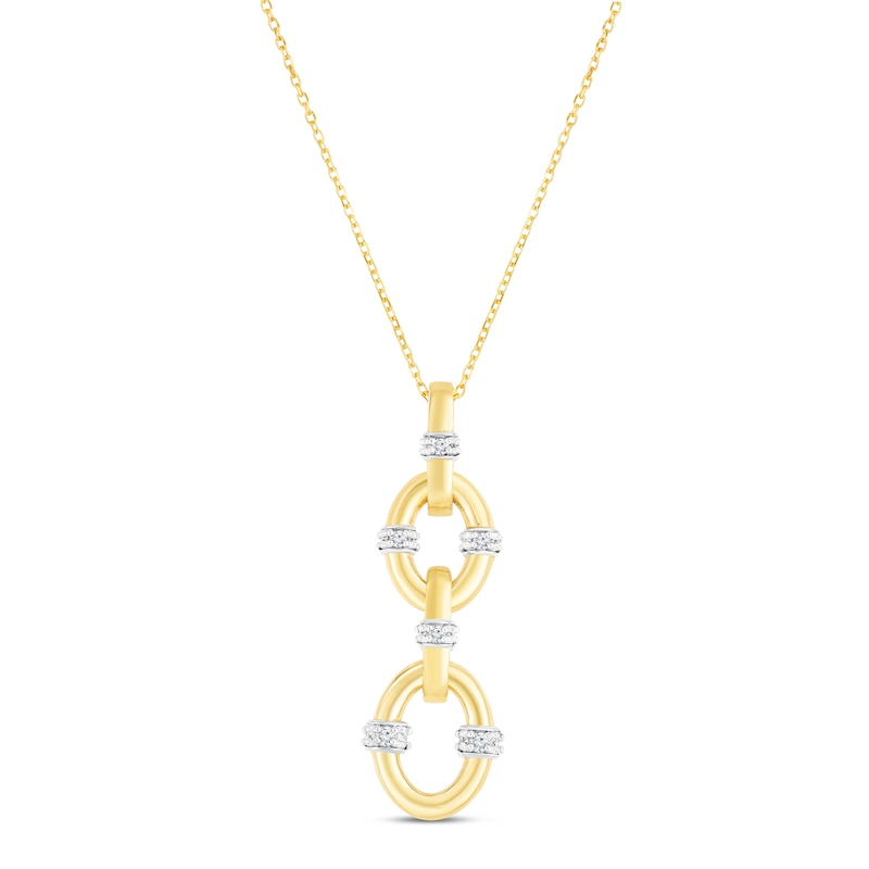 Main Image 1 of Diamond Necklace 1/4 ct tw Round 10K Yellow Gold