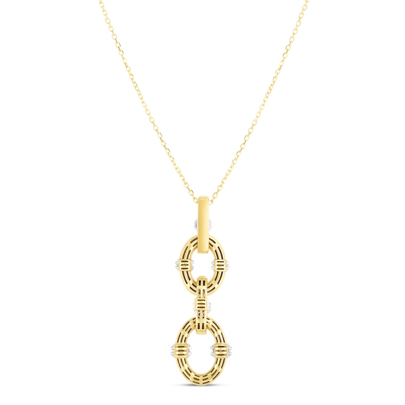 Main Image 3 of Diamond Necklace 1/4 ct tw Round 10K Yellow Gold