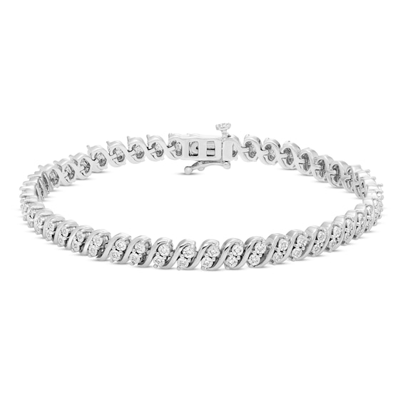 Diamond Bracelet 14 ct tw Round Sterling Silver