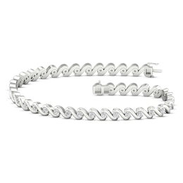 Lab-Created Diamond Tennis Bracelet 2 ct tw Round 14K White Gold