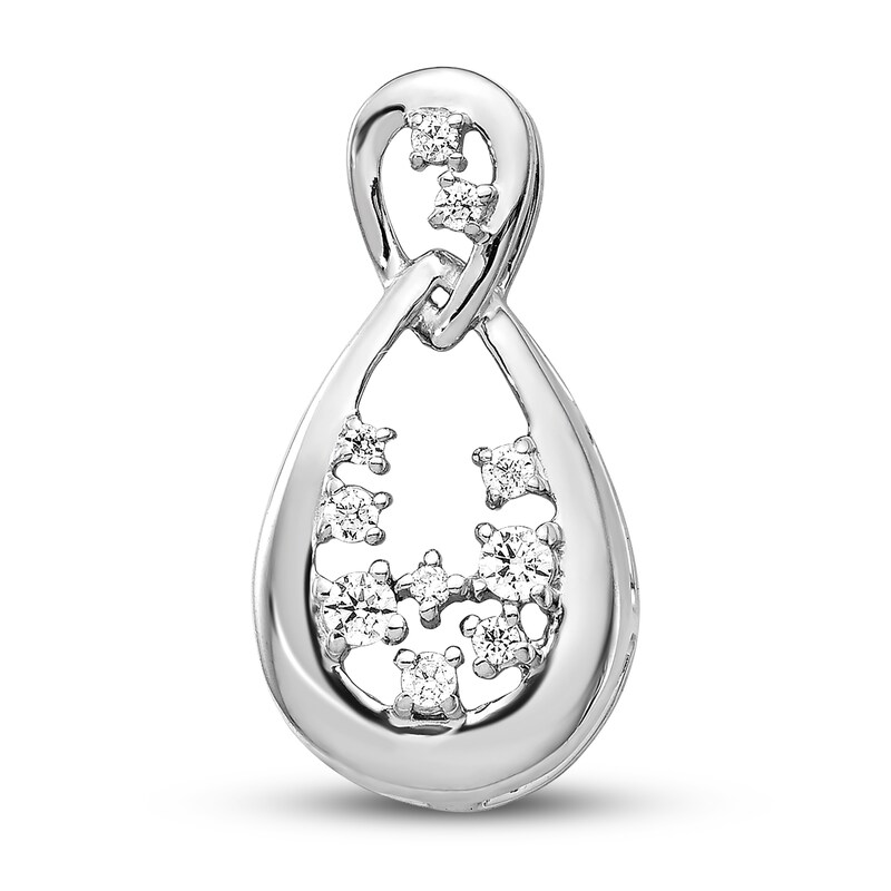 Diamond Fancy Teardrop Charm 1/6 ct tw 14K White Gold