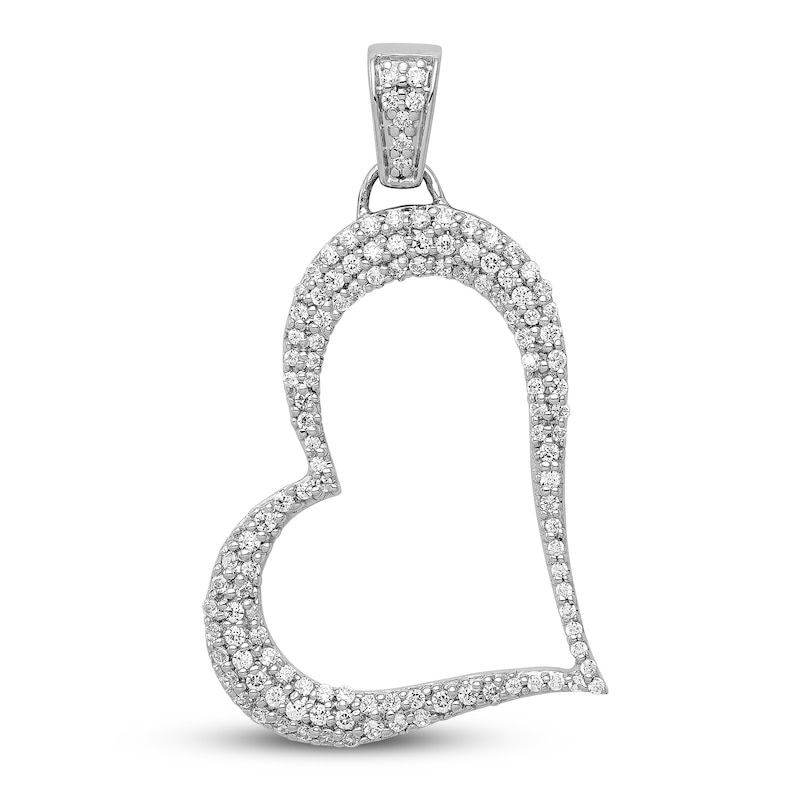 Main Image 1 of Diamond Fancy Heart Charm 1/2 ct tw 14K White Gold
